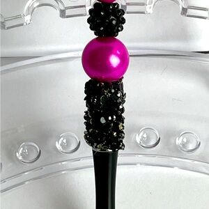 Black/Hot Pink Bling Boujee Handmade Writing Pen